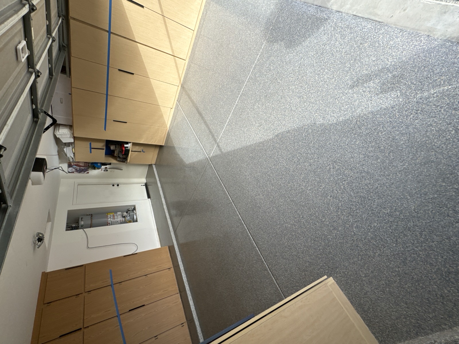 Metallic epoxy floor in progress